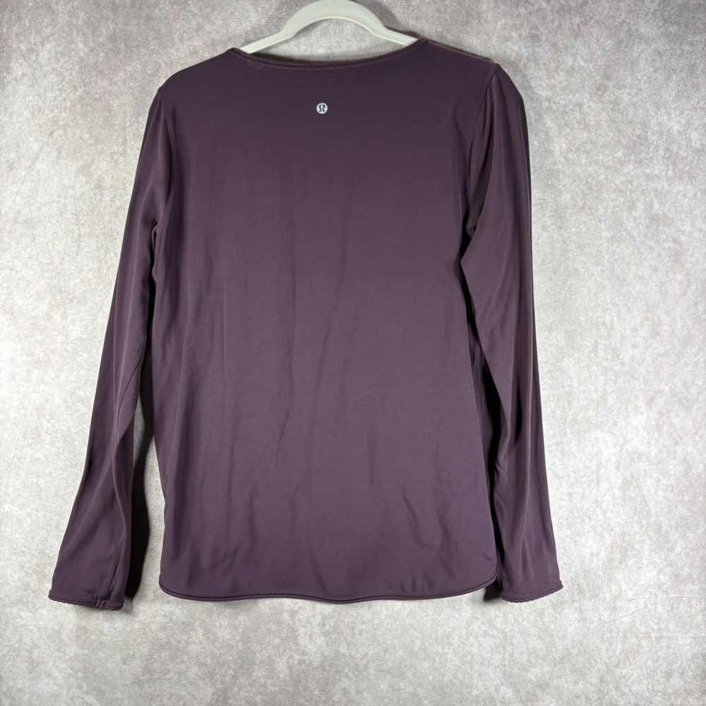 Lululemon Full Freedom Wrap Top Womens 10 Purple Wrap Front Long Sleeve Active - Picture 5 of 7